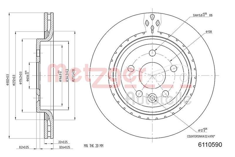 METZGER 6110590 Bremsscheibe Lack/Ks für VOLVO HA