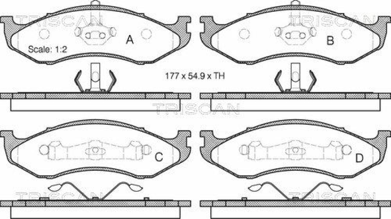 TRISCAN 8110 80525 Bremsbelag Vorne für Jeep