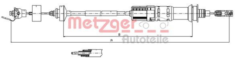 METZGER 11.3924 Seilzug, Kupplungsbetätigung für FIAT