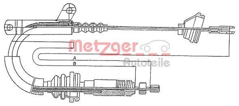 METZGER 10.817 Seilzug, Feststellbremse für VOLVO hinten links