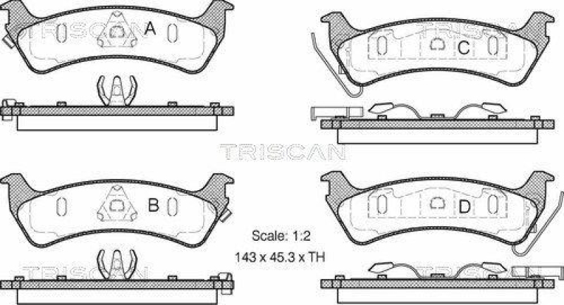 TRISCAN 8110 80530 Bremsbelag Hinten für Jeep