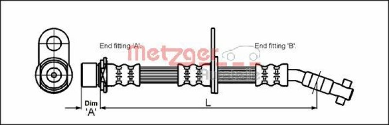 METZGER 4112166 Bremsschlauch für TOYOTA VA links