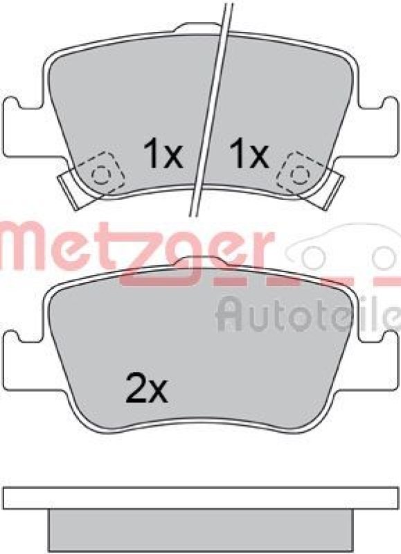 METZGER 1170334 Bremsbelagsatz, Scheibenbremse WVA 24 610