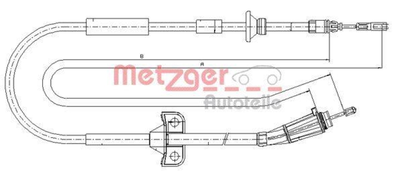 METZGER 10.8185 Seilzug, Feststellbremse für VOLVO hinten links/rechts