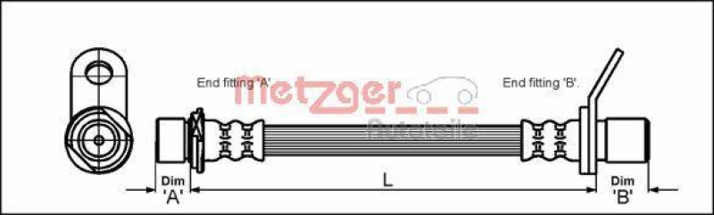 METZGER 4112171 Bremsschlauch für TOYOTA HA links