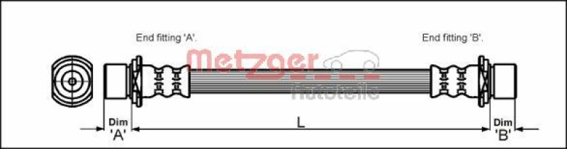 METZGER 4112178 Bremsschlauch für TOYOTA