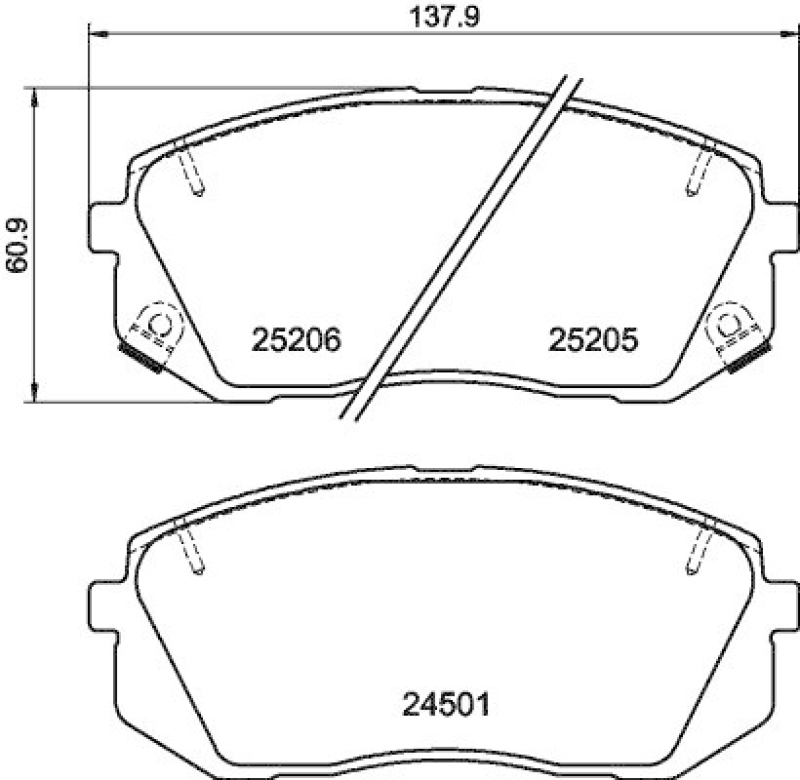 HELLA 8DB 355 015-841 Bremsbelagsatz Scheibenbremse