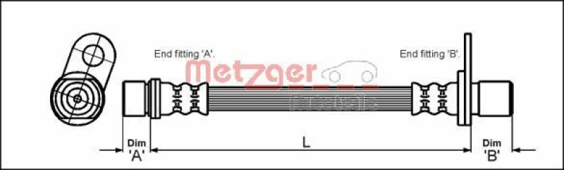 METZGER 4112183 Bremsschlauch für TOYOTA HA rechts