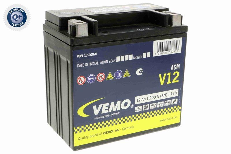 VEMO V99-17-0060 Versorgungsbatterie 12 Ah, Cca [En]: 200 A V12Agm für MERCEDES-BENZ