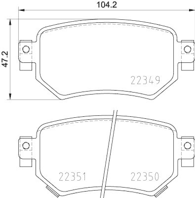 HELLA 8DB 355 025-561 Bremsbelagsatz, Scheibenbremsbelag für MAZDA