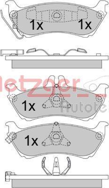 METZGER 1170339 Bremsbelagsatz, Scheibenbremse WVA 23 189