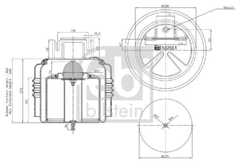 FEBI BILSTEIN 102551 Luftfederbalg mit Isolierhaube für Volvo