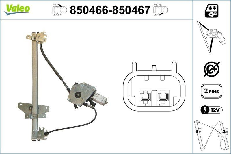 VALEO 850466 Fensterheber vorne links VOLVO S40-V40