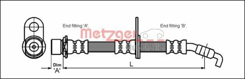 METZGER 4112200 Bremsschlauch für TOYOTA VA rechts