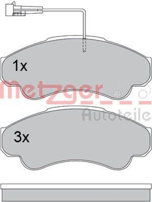 METZGER 1170344 Bremsbelagsatz, Scheibenbremse WVA 23 919