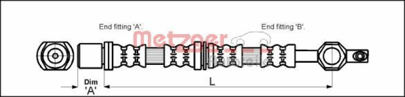 METZGER 4112213 Bremsschlauch für TOYOTA VA links/rechts