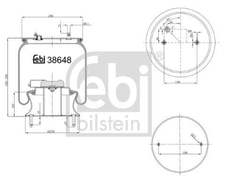 FEBI BILSTEIN 38648 Luftfederbalg mit Stahlkolben für Scania