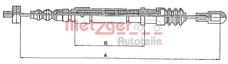 METZGER 10.824 Seilzug, Feststellbremse für VOLVO hinten links/rechts