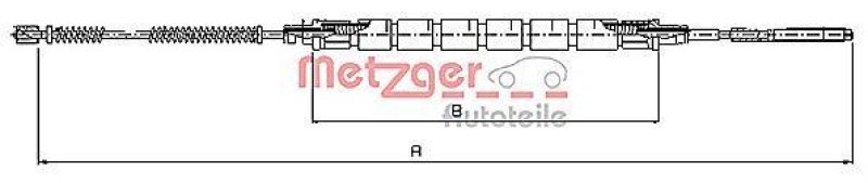 METZGER 10.9031 Seilzug, Feststellbremse für SKODA/VW hinten links/rechts