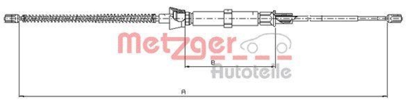 METZGER 10.9032 Seilzug, Feststellbremse für SEAT/SKODA/VW hinten links/rechts