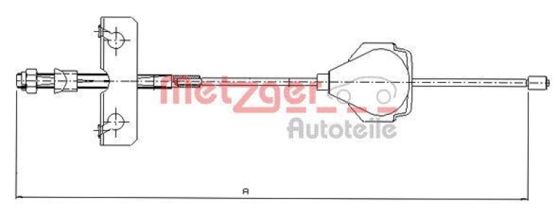 METZGER 11.5513 Seilzug, Feststellbremse für FORD vorne