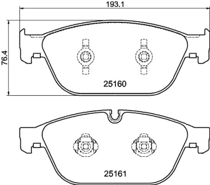 HELLA 8DB 355 016-021 Bremsbelagsatz, Scheibenbremsbelag für AUDI