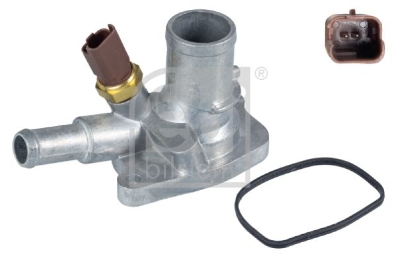 FEBI BILSTEIN 34957 Thermostatgehäuse mit Temperaturschalter und Dichtung für Fiat