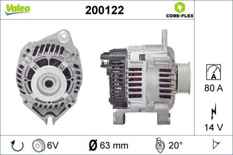 VALEO 200122 Generator - CORE-FLEX - CITROEN Jump