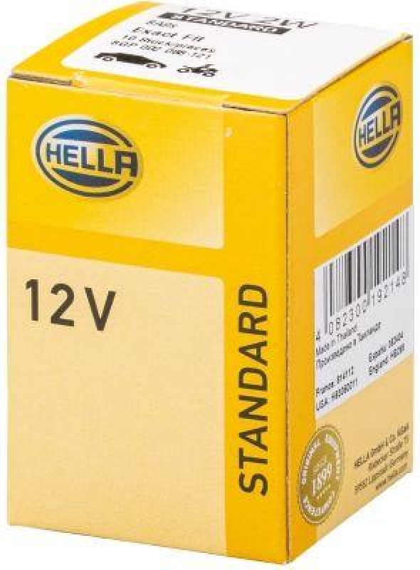 HELLA 8GP 002 068-121 Glühlampe H 12 V BA 9 S