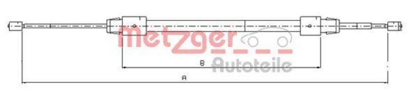 METZGER 10.9323 Seilzug, Feststellbremse für MB hinten links