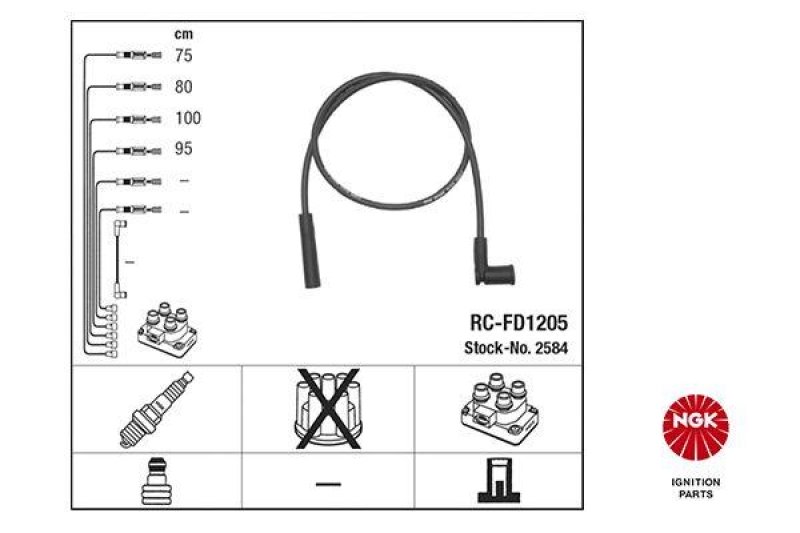 NGK 2584 Zündleitungssatz RC-FD1205 |Zündkabel