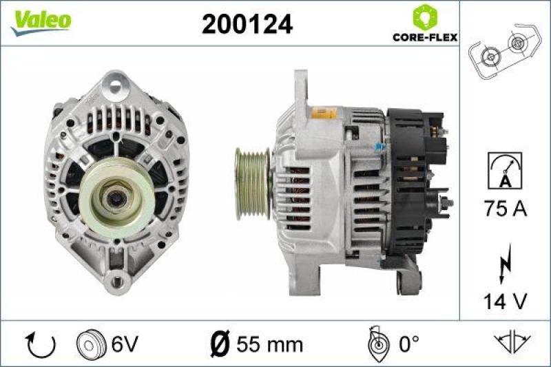 VALEO 200124 Generator - CORE-FLEX - RENAULT Clio