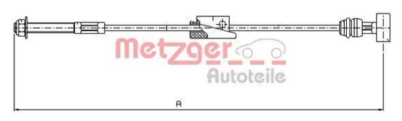 METZGER 11.5452 Seilzug, Feststellbremse für FORD/MAZDA vorne