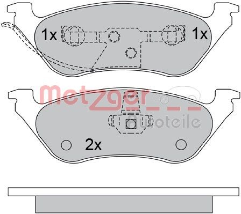 METZGER 1170355 Bremsbelagsatz, Scheibenbremse WVA 24 036