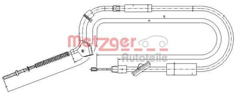 METZGER 10.9332 Seilzug, Feststellbremse für MB vorne