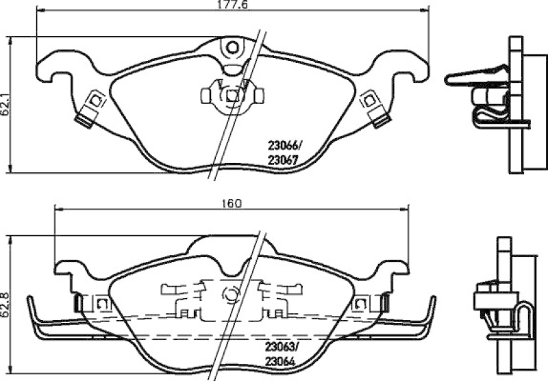 HELLA 8DB 355 008-571 Bremsbelagsatz Scheibenbremse