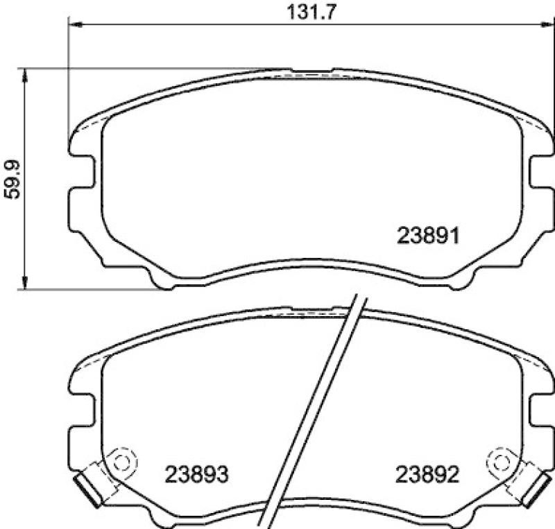 HELLA 8DB 355 016-101 Bremsbelagsatz, Scheibenbremsbelag für KIA/HYUNDAI