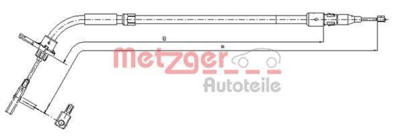 METZGER 10.9333 Seilzug, Feststellbremse für MB hinten links