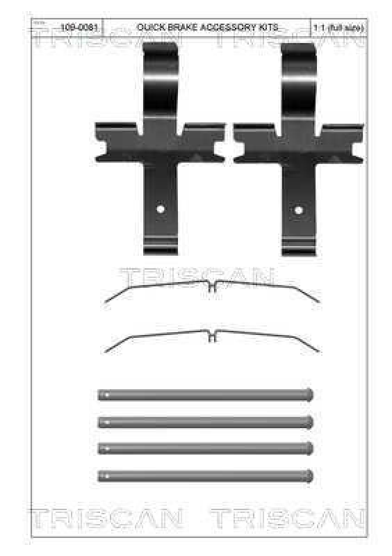 TRISCAN 8105 131653 Montagesatz, Scheibenbremsbelag für Toyota