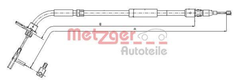 METZGER 10.9334 Seilzug, Feststellbremse für MB hinten rechts