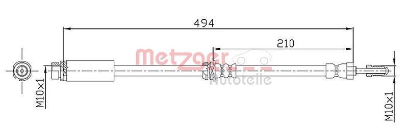 METZGER 4112313 Bremsschlauch für FORD VA links/rechts