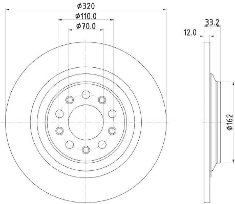 HELLA 8DD 355 132-101 Bremsscheibe