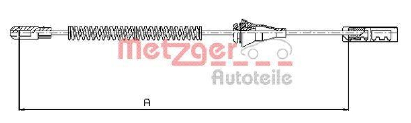 METZGER 11.5763 Seilzug, Feststellbremse für OPEL hinten links/rechts