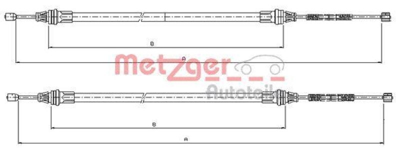 METZGER 10.9336 Seilzug, Feststellbremse für SMART hinten