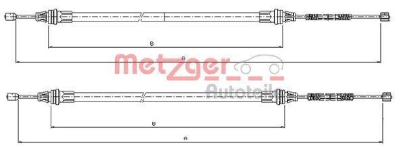 METZGER 10.9336 Seilzug, Feststellbremse f&uuml;r SMART hinten