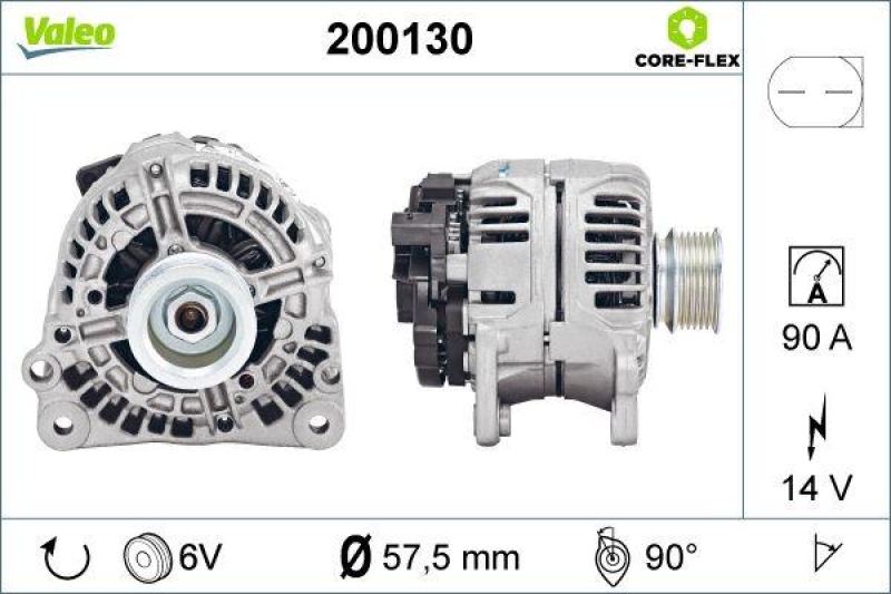 VALEO 200130 Generator - CORE-FLEX - VW Golf V