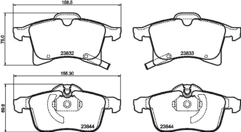 HELLA 8DB 355 009-221 Bremsbelagsatz Scheibenbremse