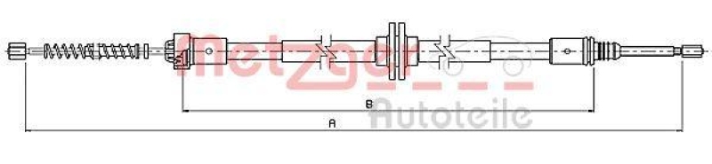 METZGER 10.9339 Seilzug, Feststellbremse für SMART hinten links/rechts