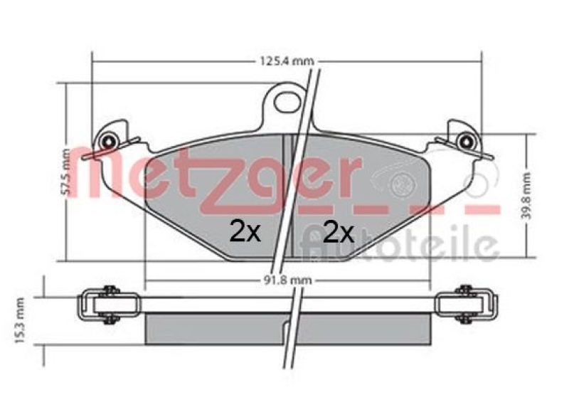 METZGER 1170362 Bremsbelagsatz, Scheibenbremse WVA 20 410