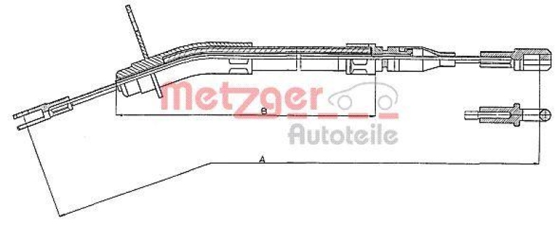 METZGER 10.935 Seilzug, Feststellbremse für MB hinten links/rechts